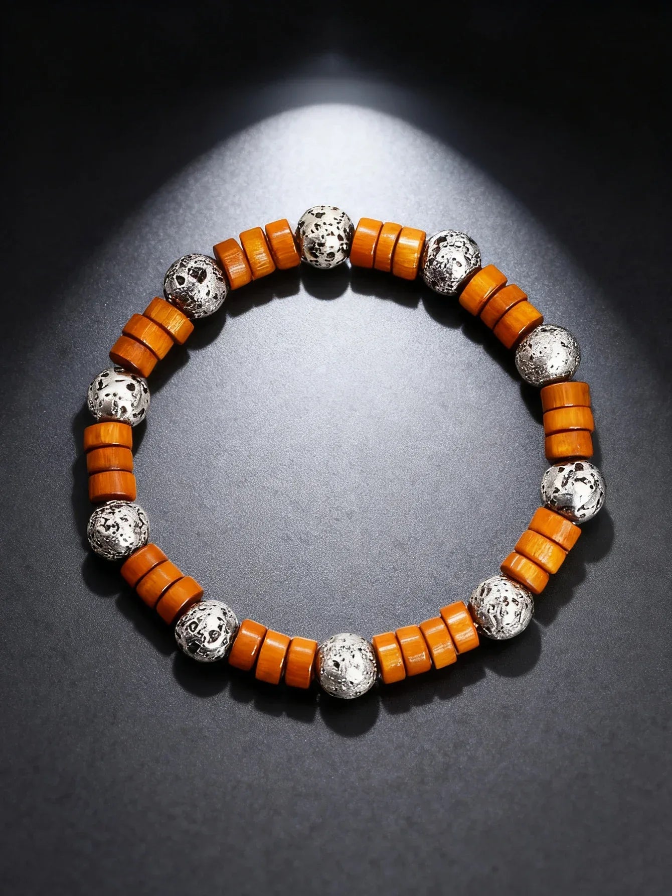 ✨ Natural Volcanic Stone Bracelet for Men – Light Blue Lava Beads & Handmade Retro Wood Beads – Vigour, Protection & Calmness Jewelry 15