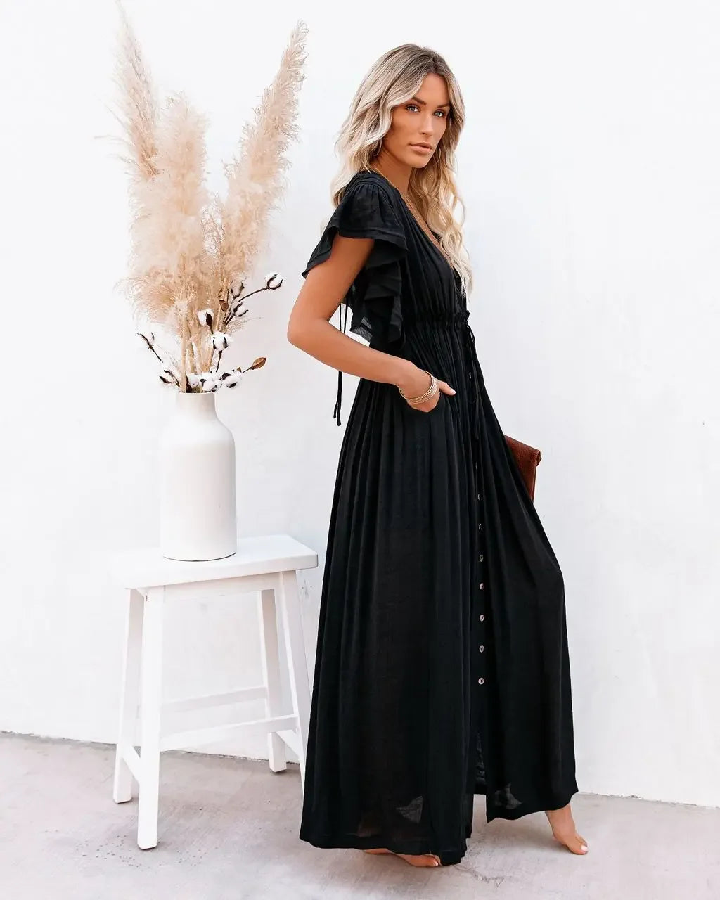 Summer Bikini Cover Ups for Women - V-Neck Kimono Beach Dresses with Lace-Up Detail and Sun Protection Features