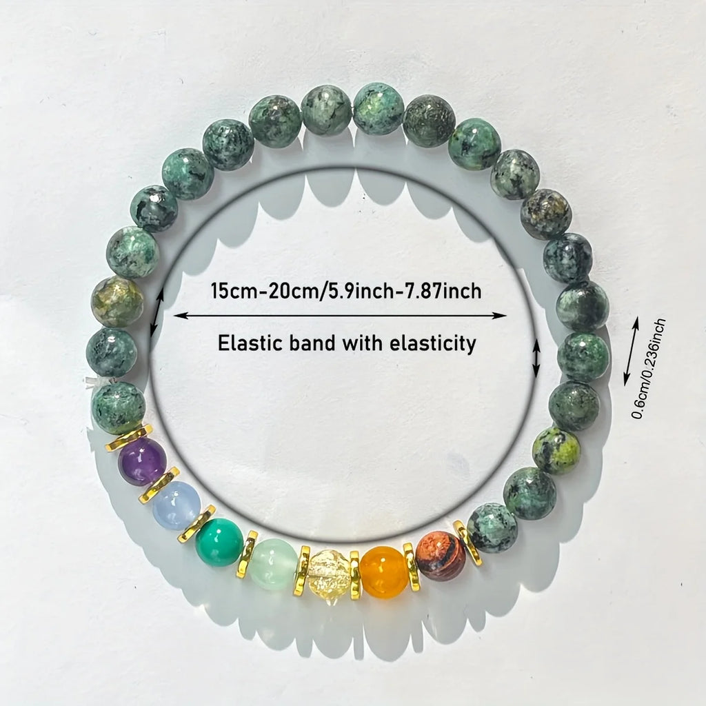 ✨ Attract Wealth and Prosperity Bracelet – 6mm African Turquoise Handmade Beaded Stretch Jewelry