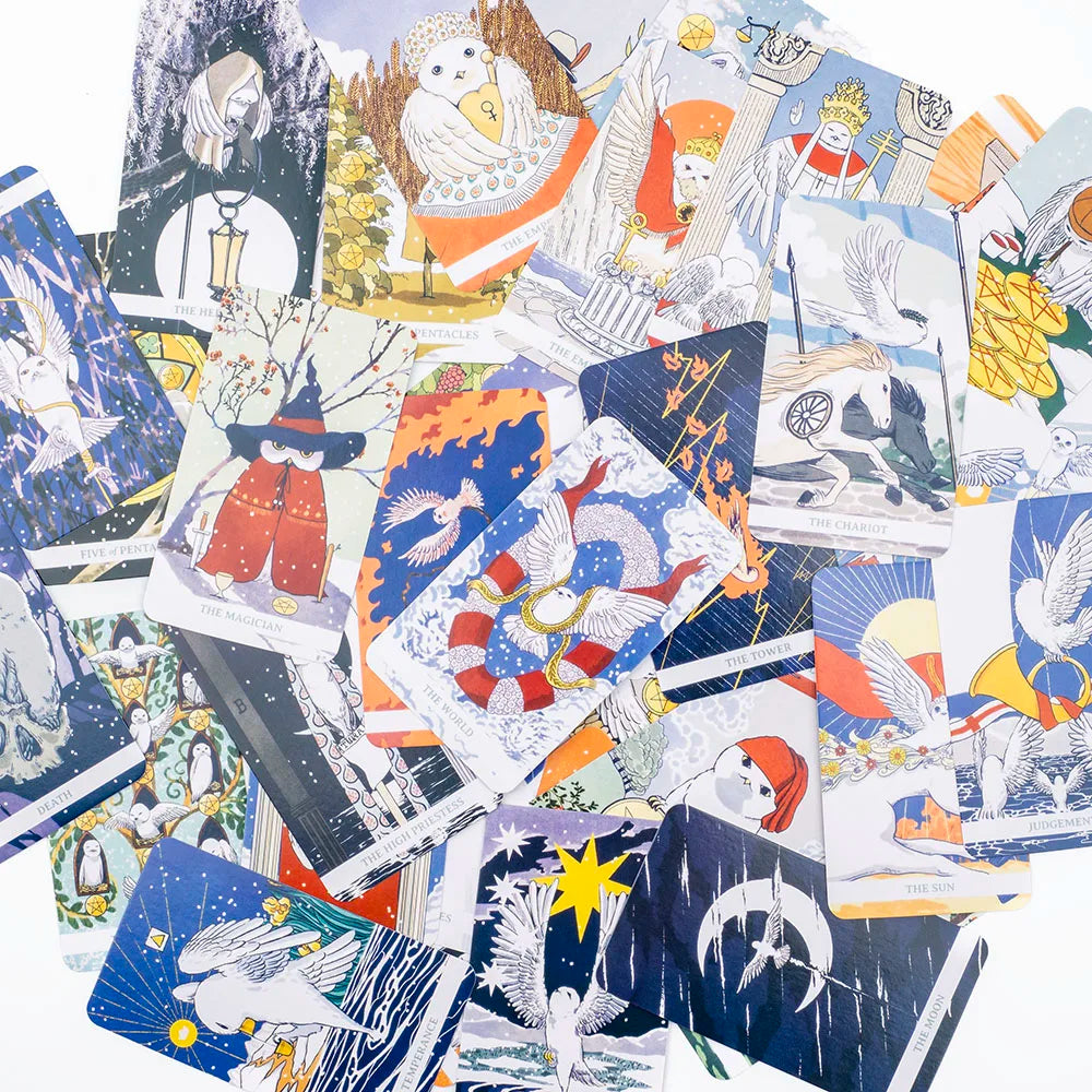 🦉 White Winny Tarot – 80-Card Fortune Telling & Divination Deck with PDF Guidebook for Intuitive Readings, Self-Discovery & Party Board Game