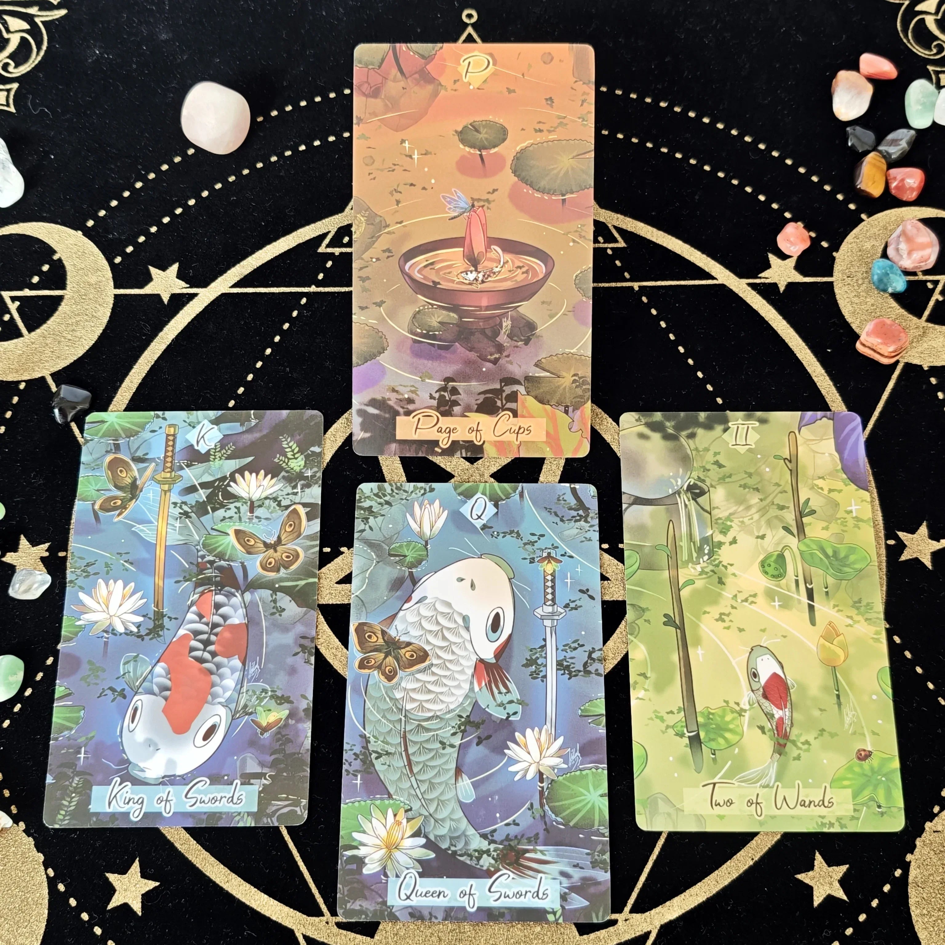 Nishikigoi Tarot Deck – Exquisite 79-Card Set Featuring Various Types of Japanese Koi Fish, Cultural Richness & Intuitive Symbolism