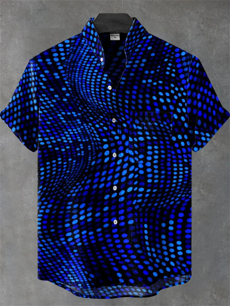 🏝️ The Tropical Horizon 3D Masterpiece: Premium Men's Cotton-Linen Blend Hawaiian Shirt – High-Definition Artistic Print, Breathable Short-Sleeve Button-Up, and Sophisticated Resort Silhouette SFQQQD397
