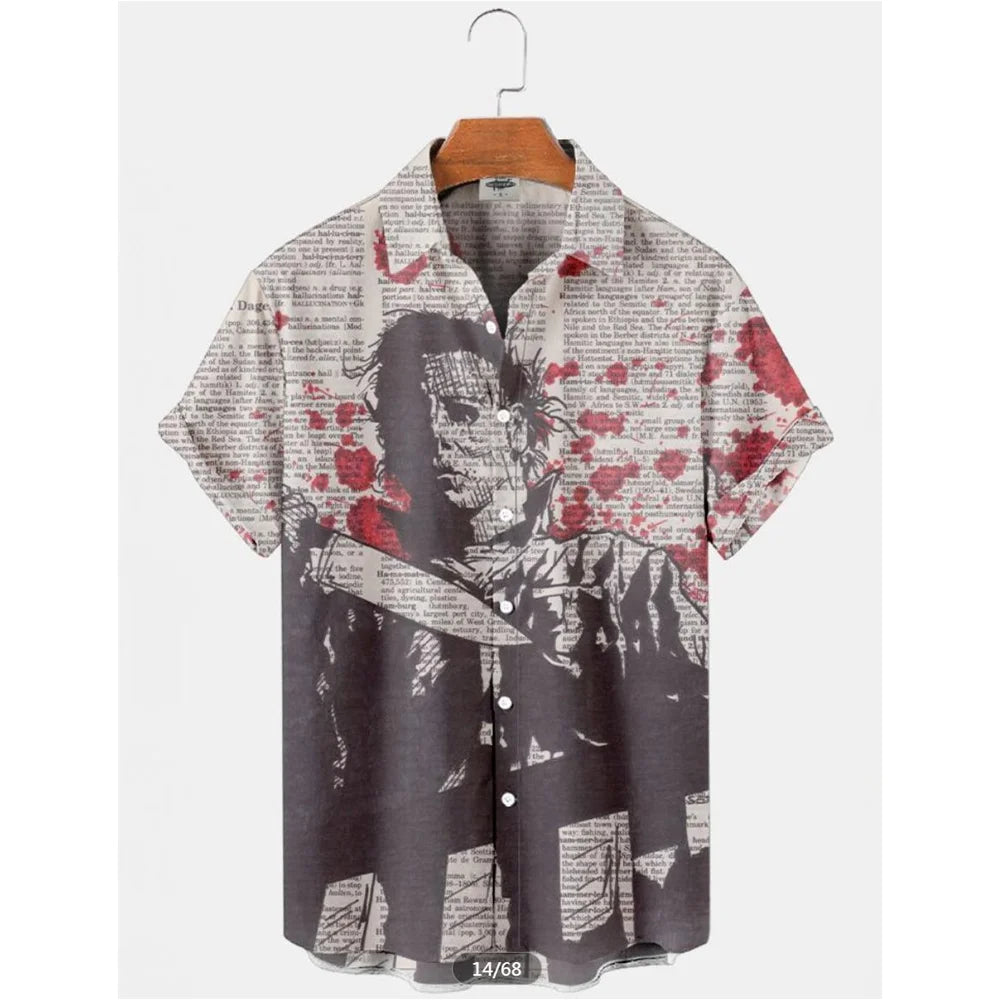 ✨ The Timeless Icon Edition: Premium Men’s Retro Character Graphic Shirt – High-Definition Vintage Animation Art, Couples' Matching Halloween Style, Breathable Quick-Dry Hawaiian Beach Shirt, and Sophisticated Urban-Holiday Short-Sleeve (XS-5XL) CS2024TGBA2782
