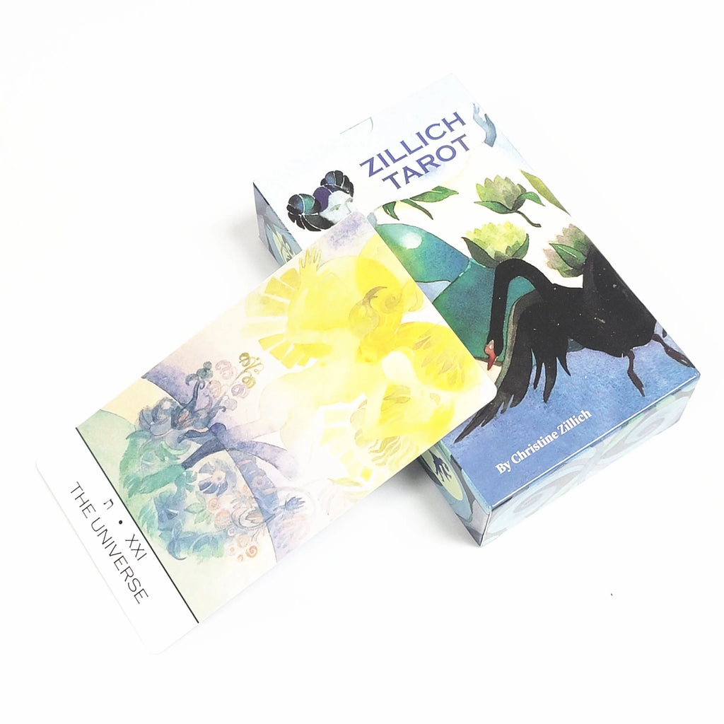 Zillich Tarot – 78-Card Deck with Guidebook in Colorful Ink Painting Style, English Edition for Divination and Board Games