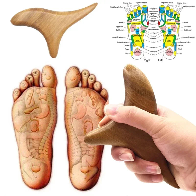 Wooden Triangle Trigger Point Massage Tool – Professional Lymphatic Drainage & Muscle Relief Wood Therapy Tool for Back, Neck, Legs, and Hands﻿