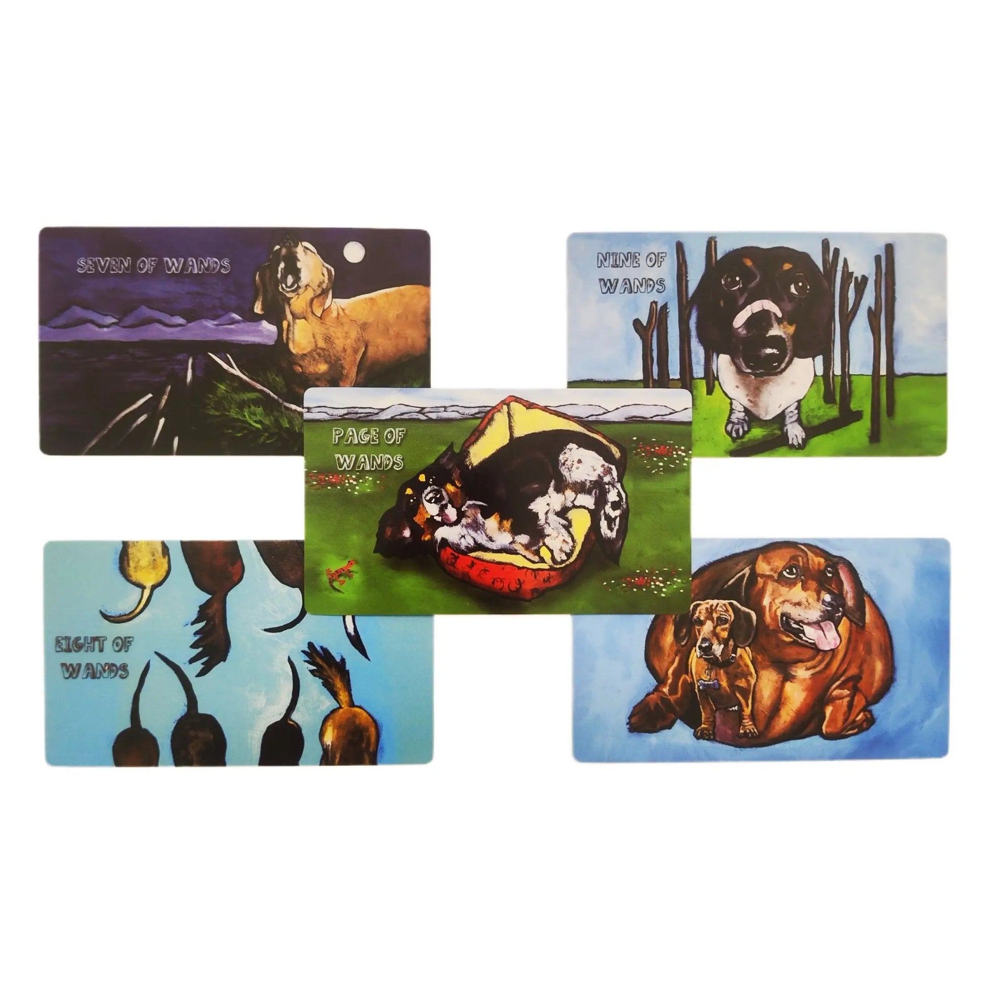 🐾 Low Rider Dachshund Tarot Deck | 78-Card Dachshund-Themed Beginner Tarot with Guidebook, 12x7cm