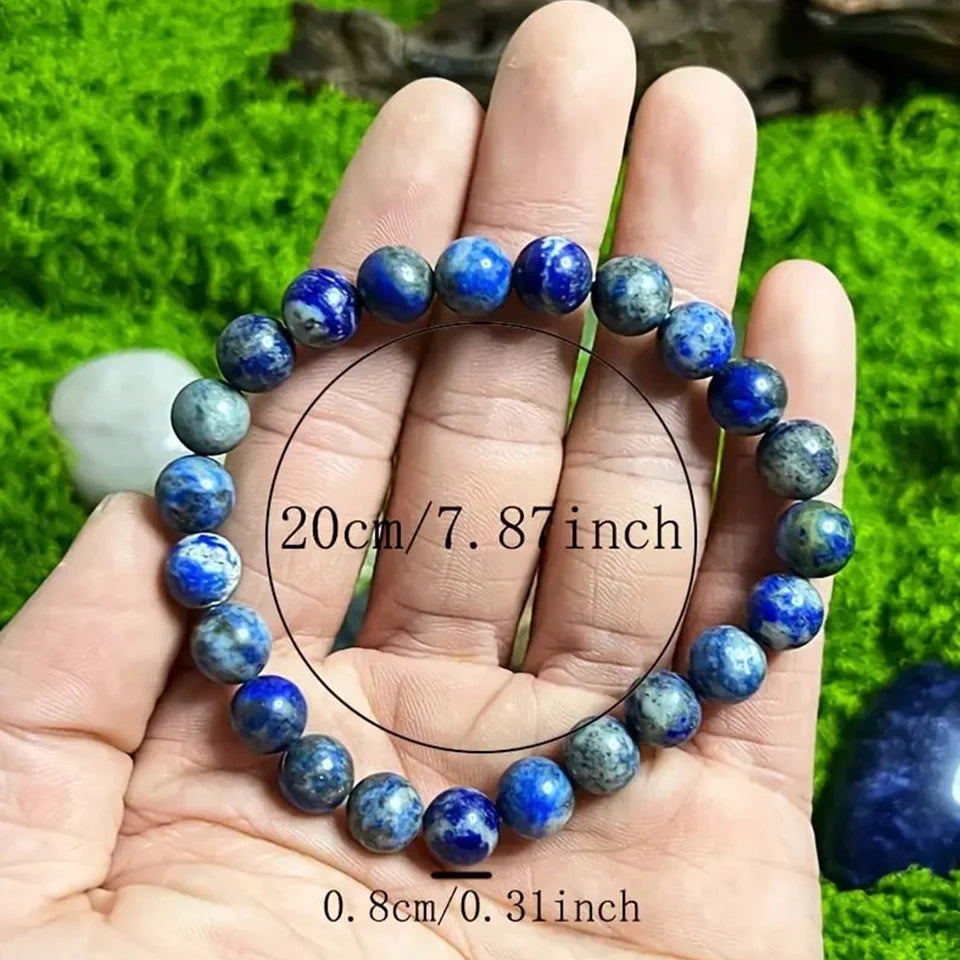 ✨ Unisex Lapis Lazuli Bracelet – 8mm Natural Stone Jewelry – Perfect Everyday Gift for Balance and Wisdom