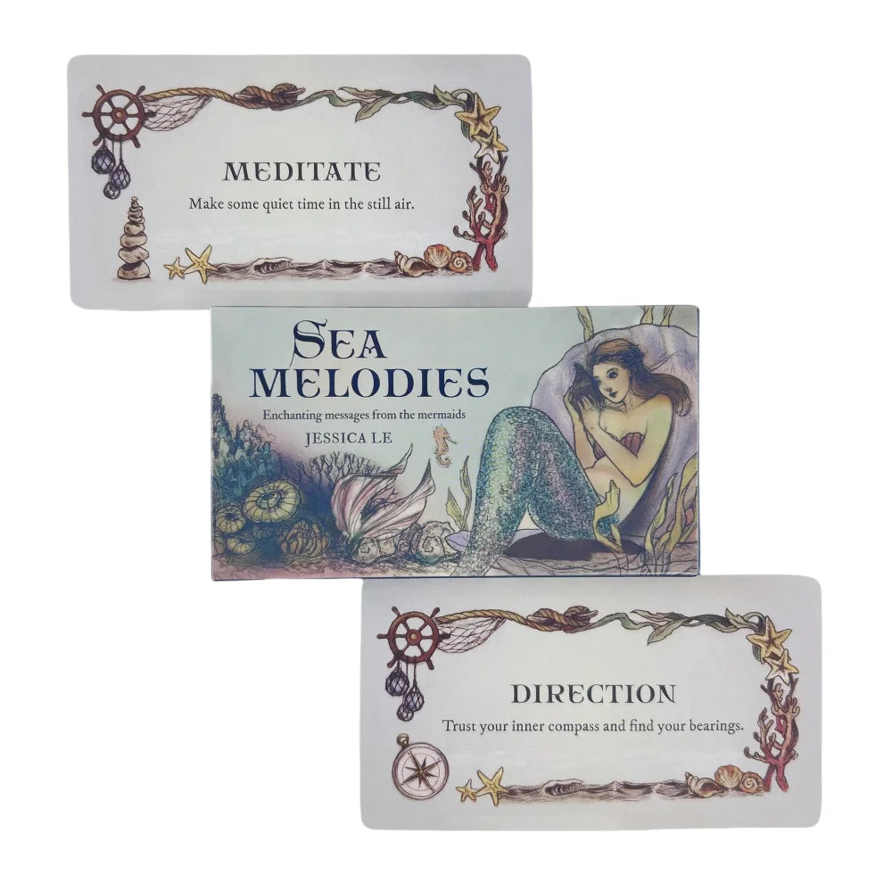 Sea Melodies Oracle Cards – 40-Card Deck "Message From The Mermaids" English Visions Divination Edition for Board & Party Games