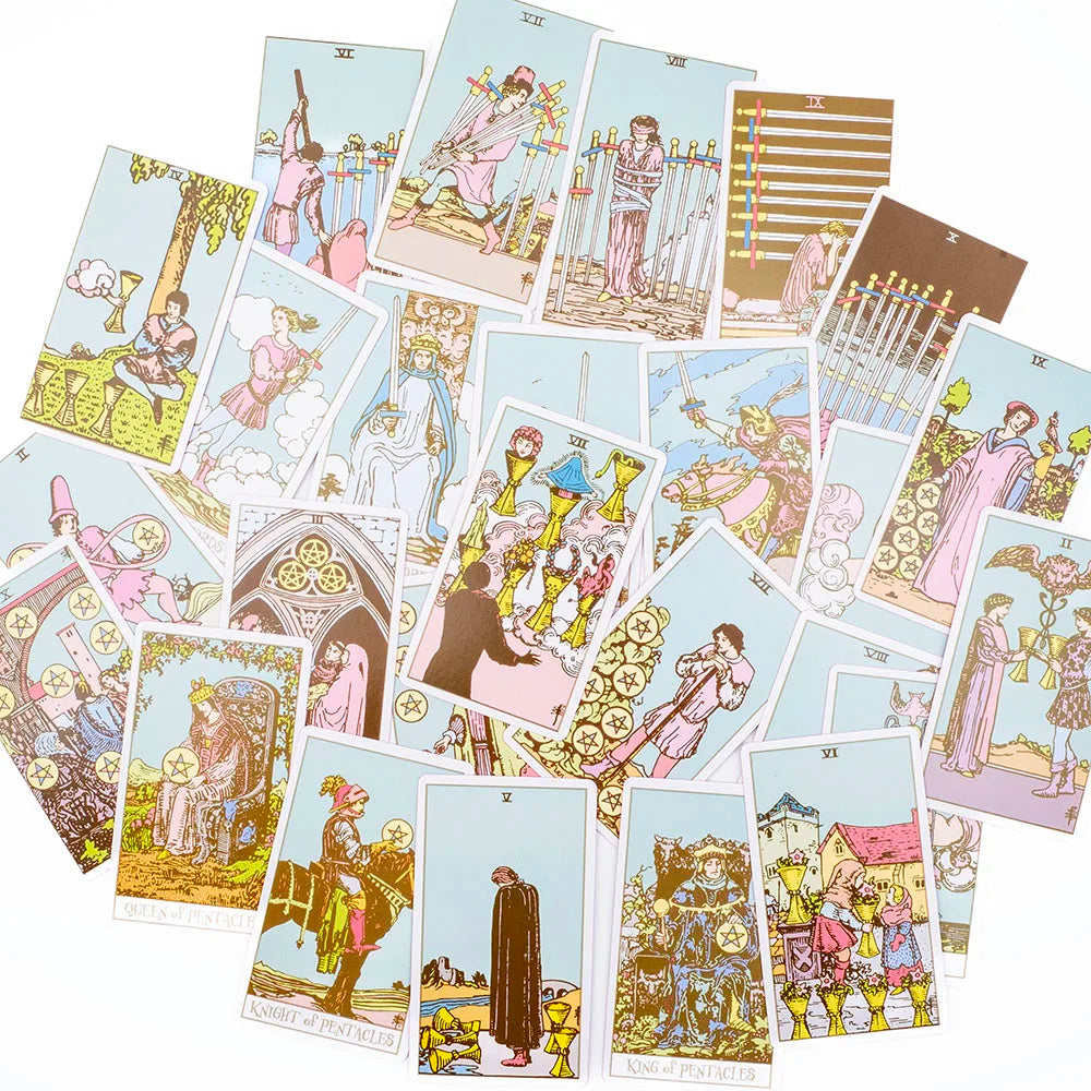 💗 Pink Border Tarot Deck – 78-Card Set with Guidebook for Divination, Parties & Daily Readings