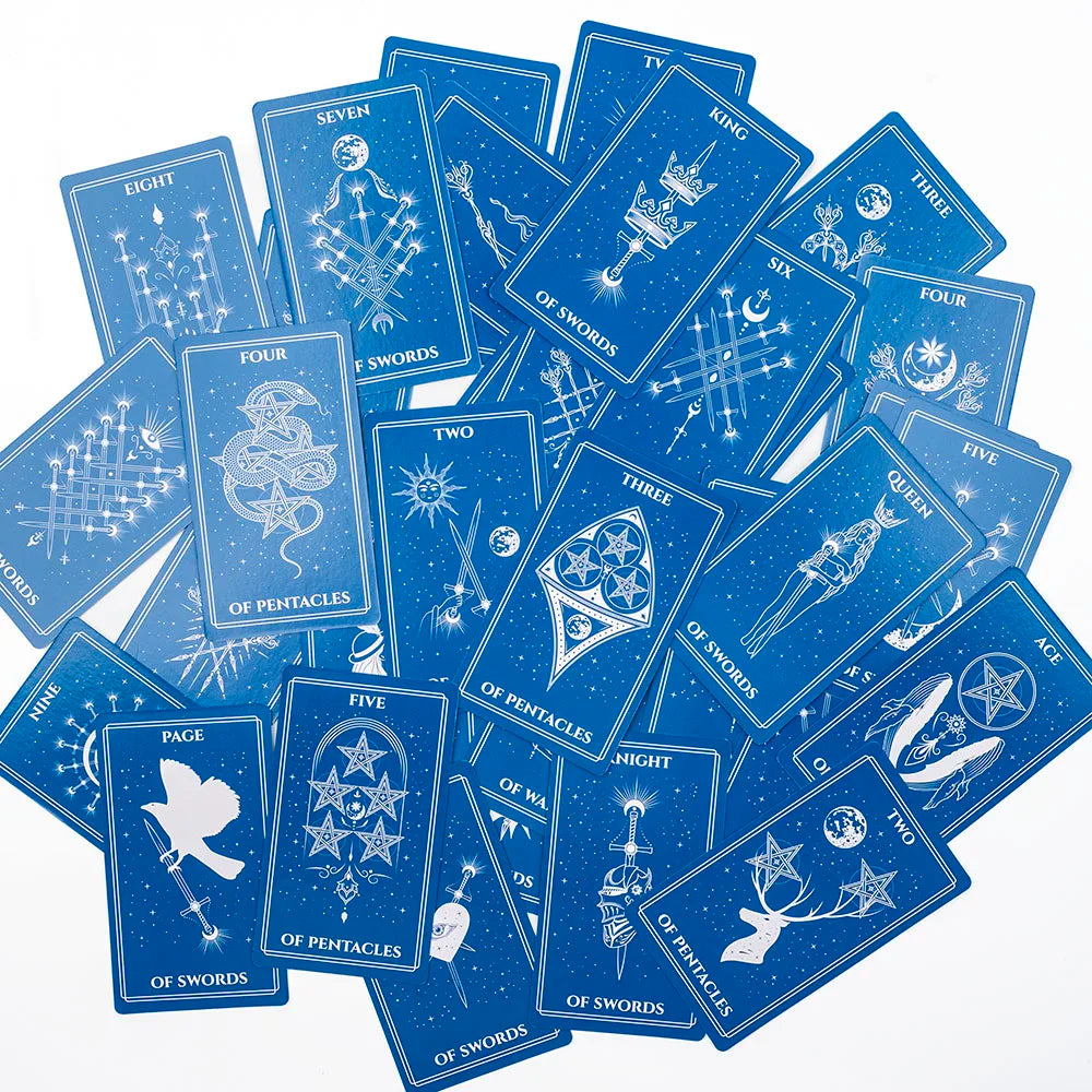 ✨ Celestial Tarot Deck – 78 Cards | Cosmic & Mystical Divination Deck | Zodiac & Astrology Inspired | Compact 10.3 x 6 cm Size | Board Game & Meditation Use | English Guidebook Included