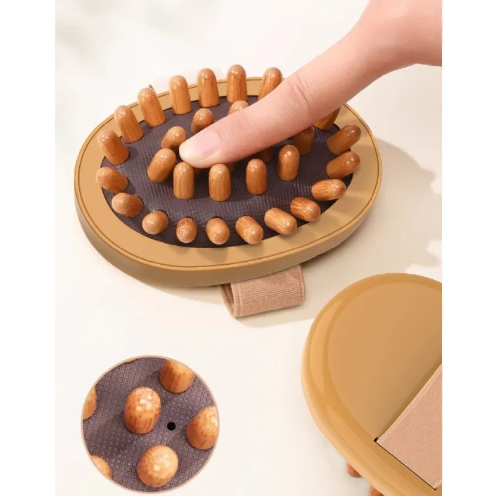 Body Anti-Cellulite Brush – Wooden Essential Oil Spa Air Cushion Massage Hair Comb and Scalp Massage Brush for Body Therapy﻿