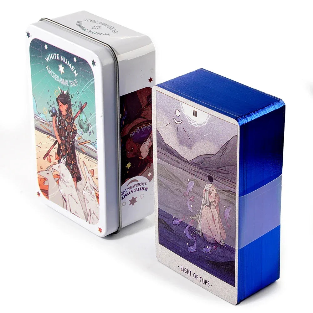 Adventure Time Tarot Cards Deck - 78 Pcs in Tin Box with Gold-Plated Edges for Divination & Gifts
