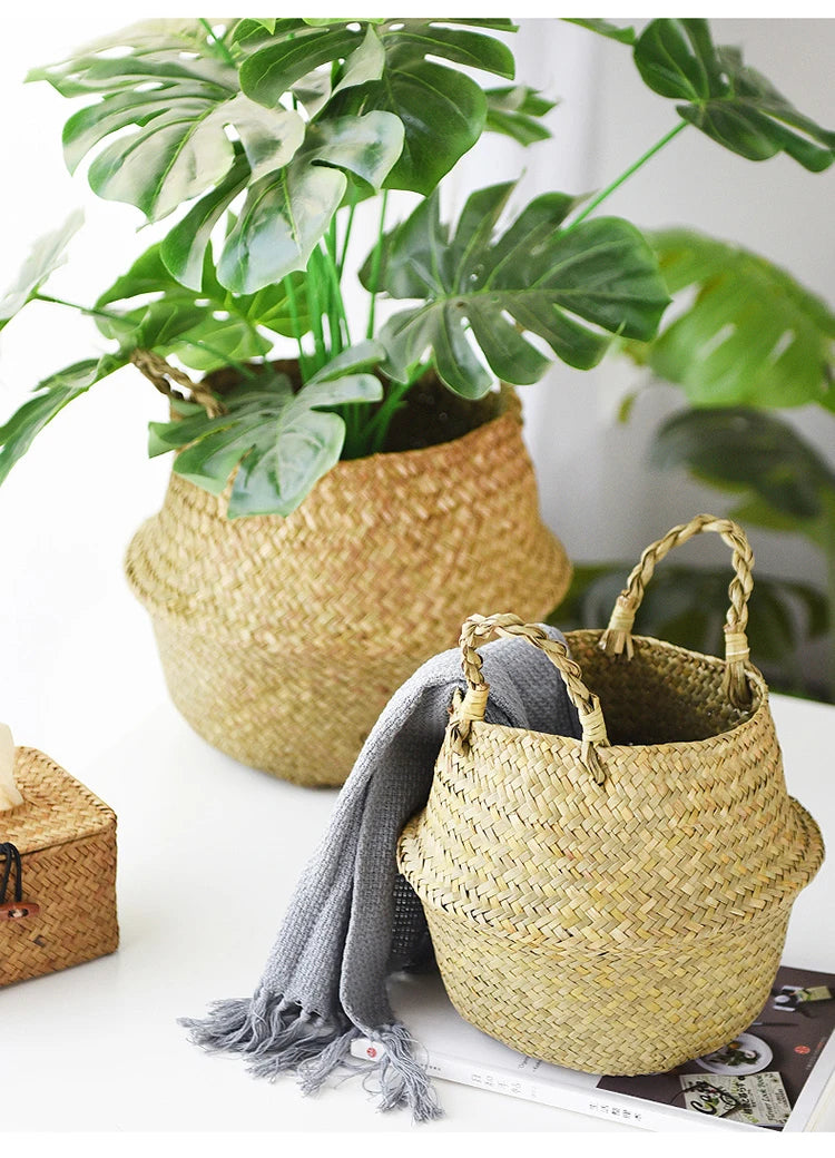 🌿 Natural Storage Baskets – Straw, Wicker, Rattan & Seagrass for Stylish Home & Garden Organization