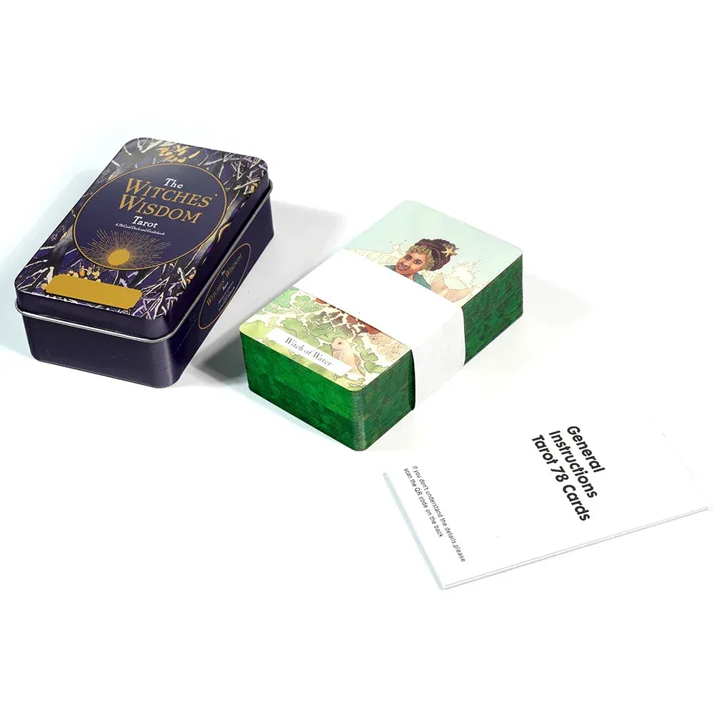 Wisdom Tarot Deck – 78 Premium Quality Cards with Guidebook in Metal Tin