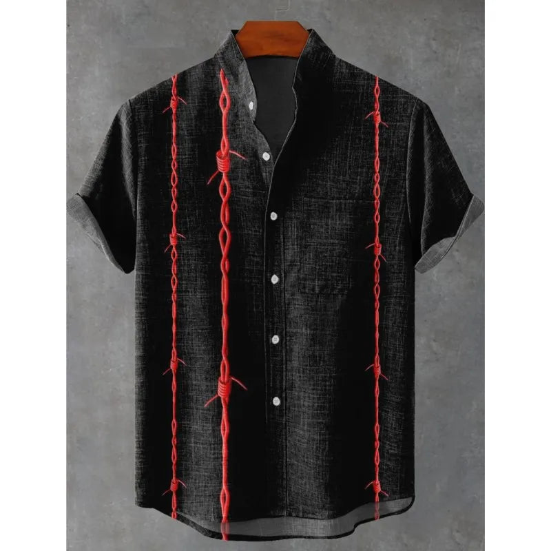 ⛩️ The Zen-Art Heritage Edition: Premium Men’s Japanese Retro Linen Shirt – High-Definition Artistic Graphic Print, Breathable Organic Cotton-Linen Blend, and Sophisticated Luxury Button-Down