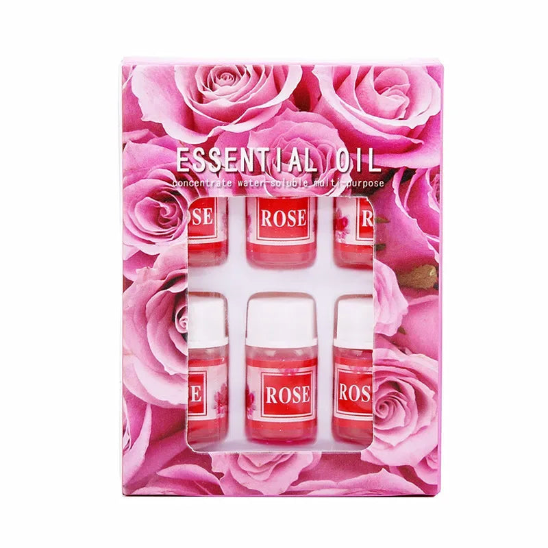 6PCS 3ML Essential Oil for Aromatherapy Diffuser Humidifier Stone Natural Plant Air Freshener Fragrance Lavender Jasmine Perfume 3ml Rose