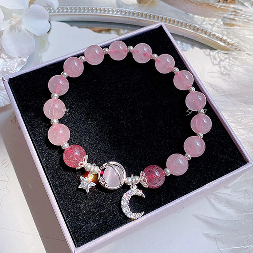 ✨ Starry Cat's Eye Stone Bracelet – Niche Design for Women on Instagram – New Grey Moonlight Star Moon Crystal Jewelry