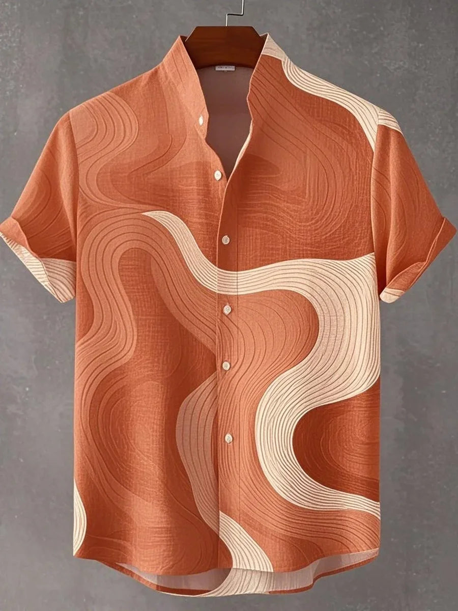 🎉 The Chromatic Horizon 3D Masterpiece: Best-Selling Men's Designer Hawaiian Shirt – High-Definition Multi-Color Print, Breathable Premium Linen-Blend, and Sophisticated Outdoor Party Silhouette DXYM-OL5