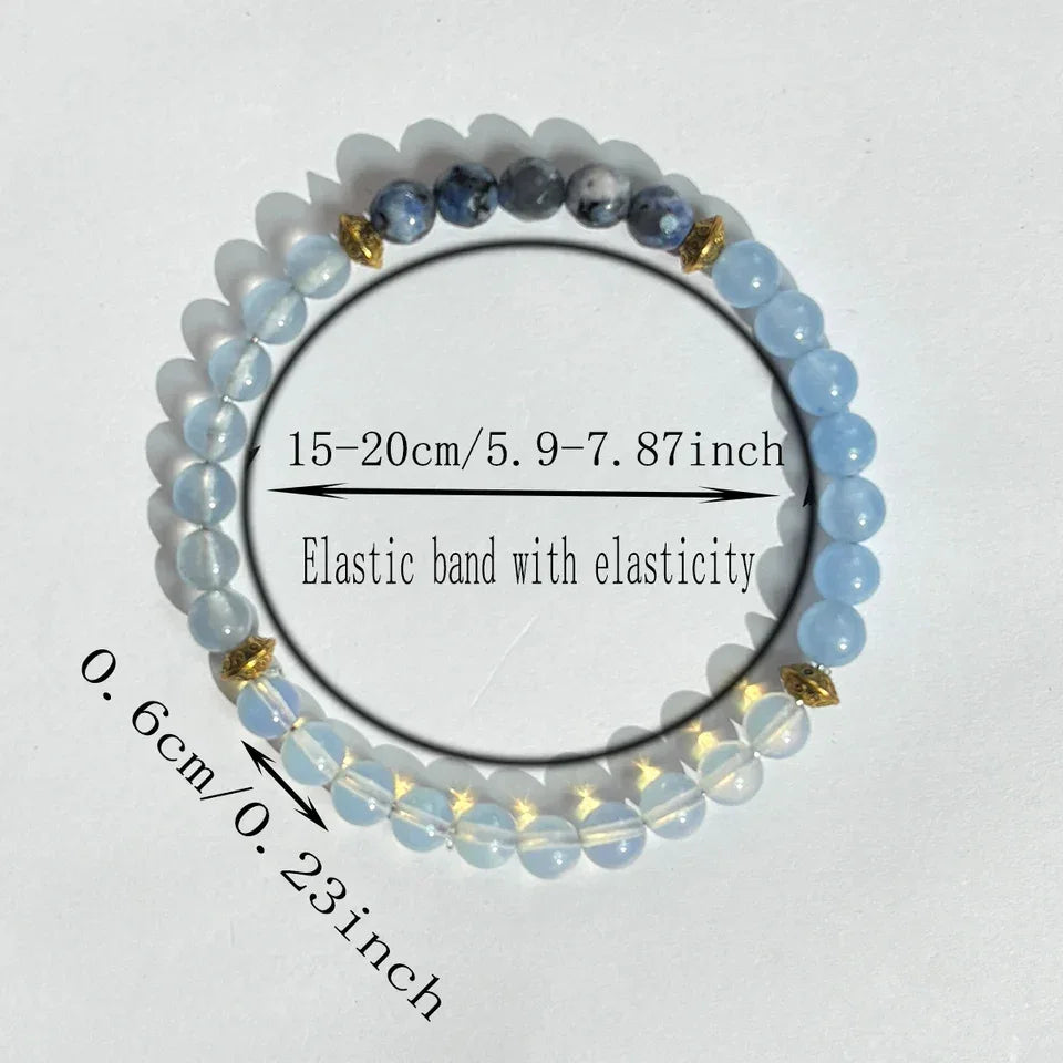 🗣️ The "True Self" Confidence Bracelet: Opal & Sodalite for Courage & Expression (6mm)