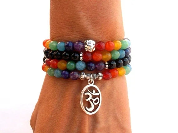 ✨ Turquoise & Onyx Mala Yoga Wrap Bracelet – 108 Prayer Beads Meditation Necklace for Spiritual Focus and Calm A22