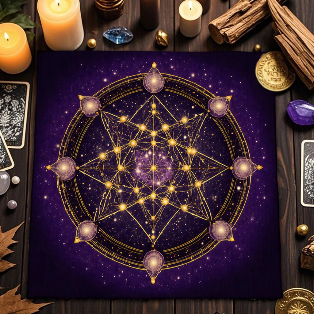 🃏 Creative Astrology Tarot Tablecloth – Altar Ritual Cloth & Party Decoration, A Perfect Gift for Tarot and Zodiac Enthusiasts TLB (947)