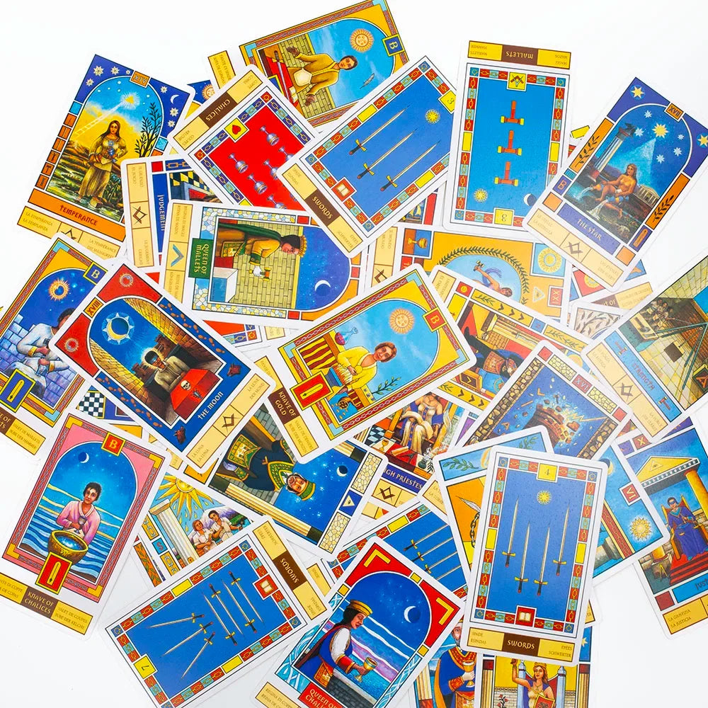 Masonic Tarot Deck by Patricio Diaz Silva – 78-Card Esoteric Fortune Telling Deck with Guidebook, 10.3 × 6 cm