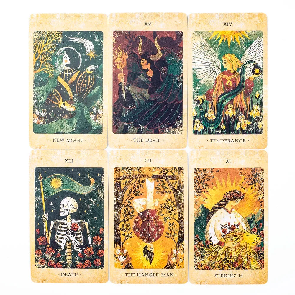 The Solar Kingdom Tarot Deck – 78 Cards + 8 Special Sun and Moon Cards, English Visions Divination Edition for Board and Party Games (10.4x6.1 cm)