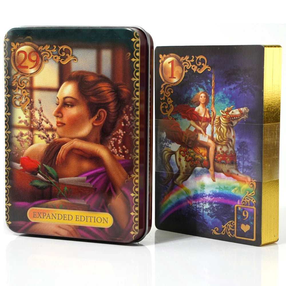 🃏 Adventure Time Tarot Cards – 78 Pcs Deck in Tin Metal Box with Gold-Plated Edges for Divination & Gifts GRAY