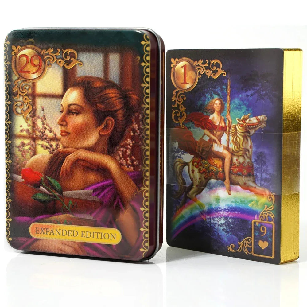 Adventure Time Tarot Cards Deck - 78 Pcs in Tin Box with Gold-Plated Edges for Divination & Gifts GRAY