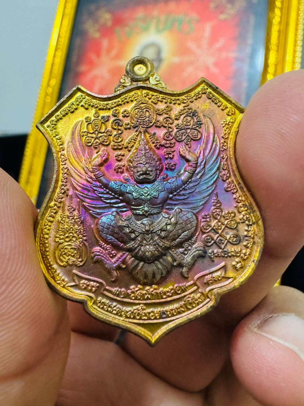 Garuda–Naga Sacred Coin – Blessed Thai Amulet by Luang Ta Khim (2020 Edition)