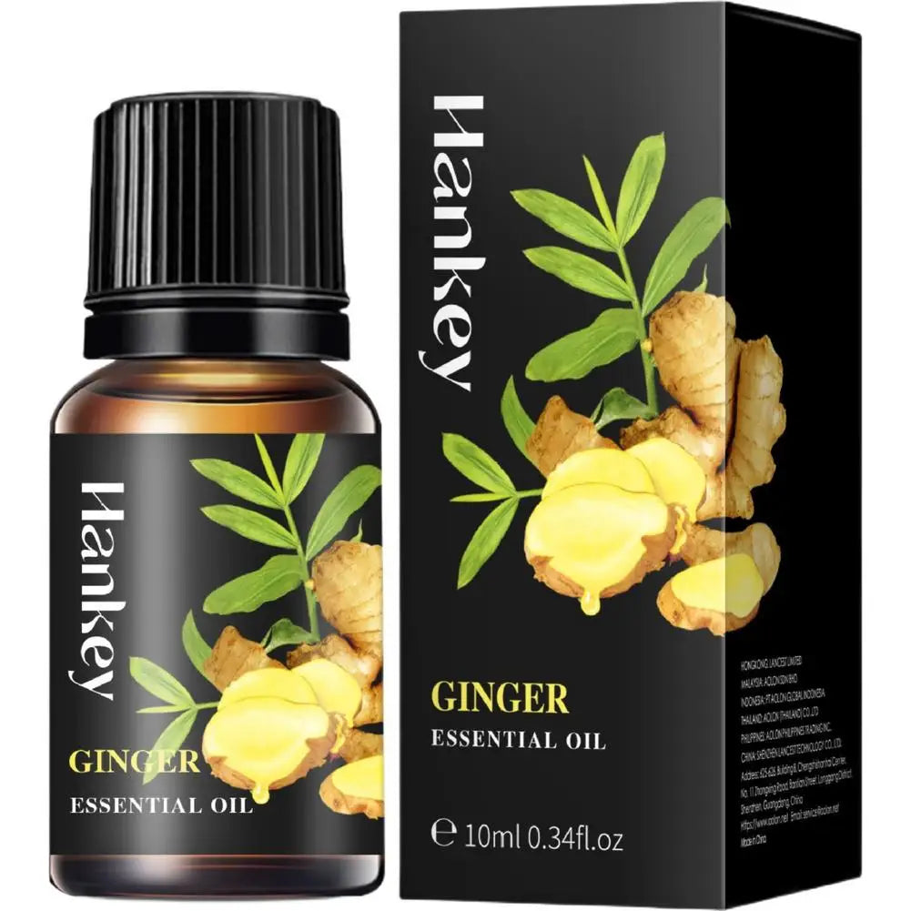 🌿 Aromatherapy Essential Oil Set – 10ml Bottles | Natural Plant Extracts | Lemon, Eucalyptus, Lavender, Jasmine, Rose, Mint, Orange | Diffuser, Humidifier & Air Freshener | Pure Fragrance for Relaxation & Wellness 10ml Ginger