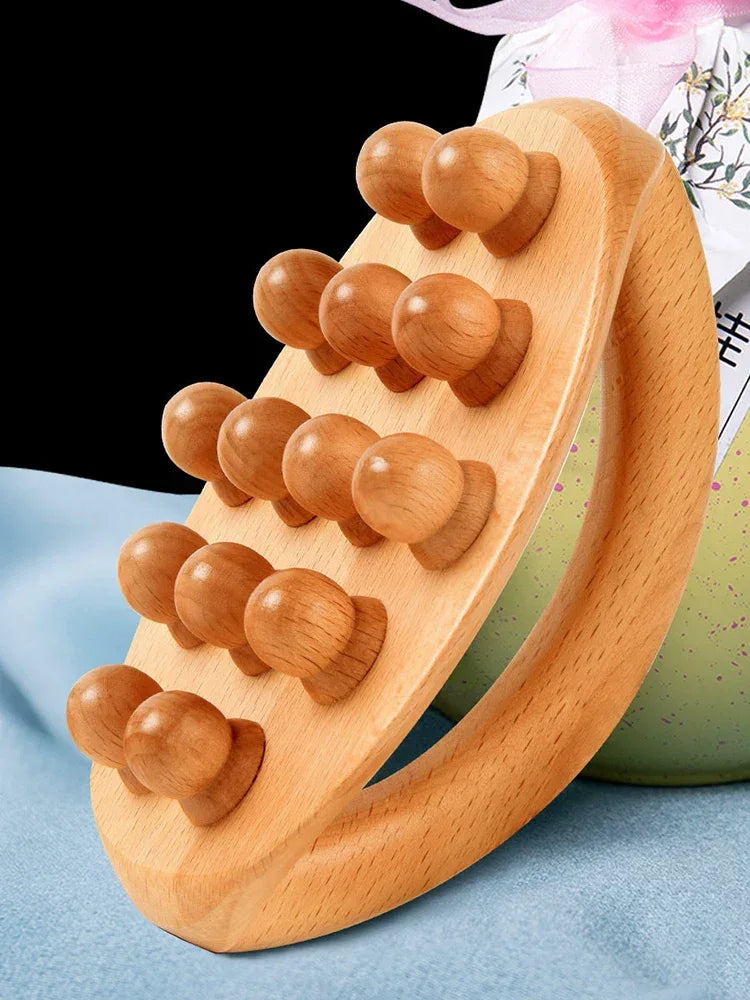 Wood Therapy Fascia Release Massage Tools – Wooden Massage Brush & Gua Sha Body Sculpting Tool for Smooth Meridians and Deep Tissue Relief﻿