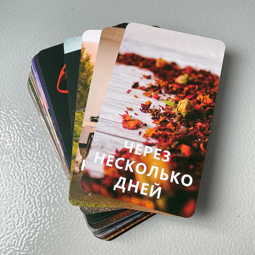 🃏 Таро времени﻿ – 54 Cards | Russian Edition | Elegant Keywords for Prophecy & Divination | Fortune-Telling Toys & Family Game | Guidebook Included | Free Shipping