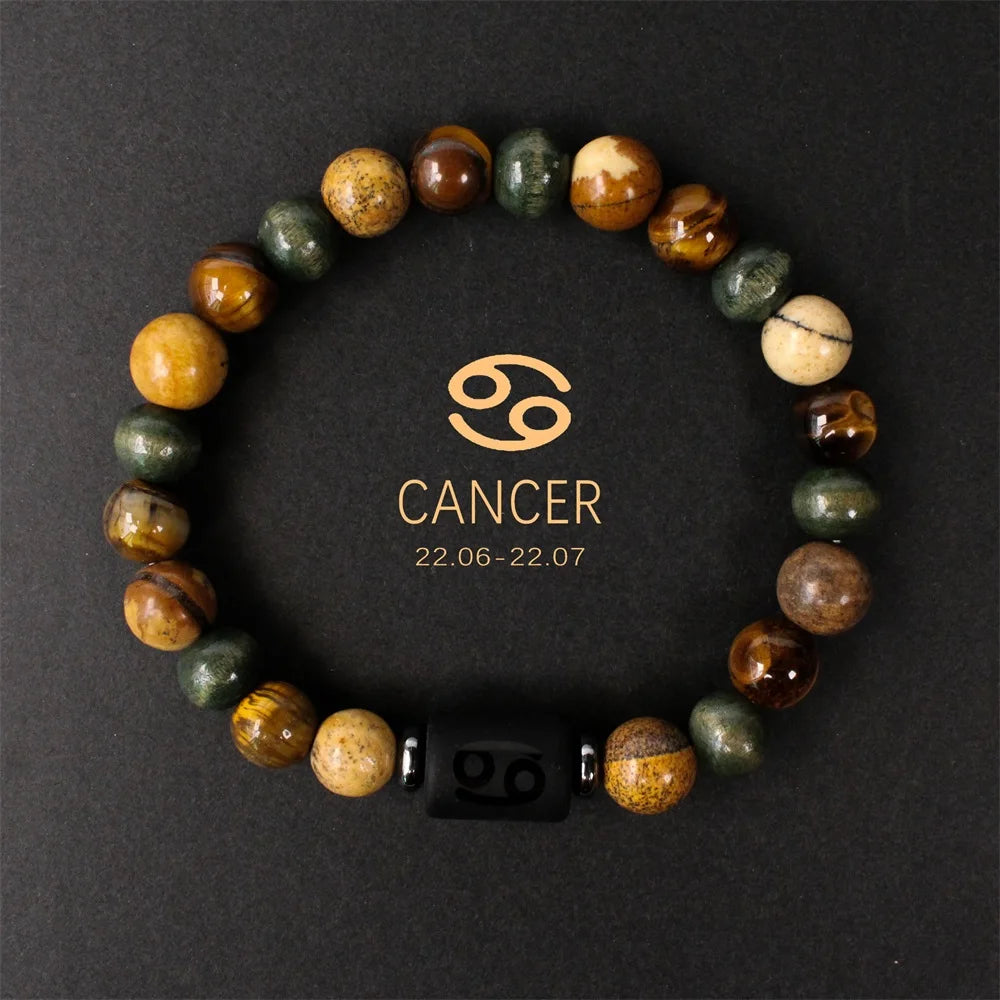 ✨ Boho Natural Stone Tiger’s Eye Bracelet – Unisex Jewelry for Women & Men – Unique Birthday & Christmas Gift for Boyfriend Light Yellow Gold Color