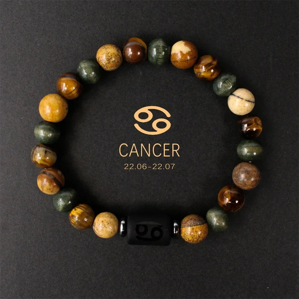 ✨ Boho Natural Stone Tiger’s Eye Bracelet – Unisex Jewelry for Women & Men – Unique Birthday & Christmas Gift for Boyfriend Light Yellow Gold Color