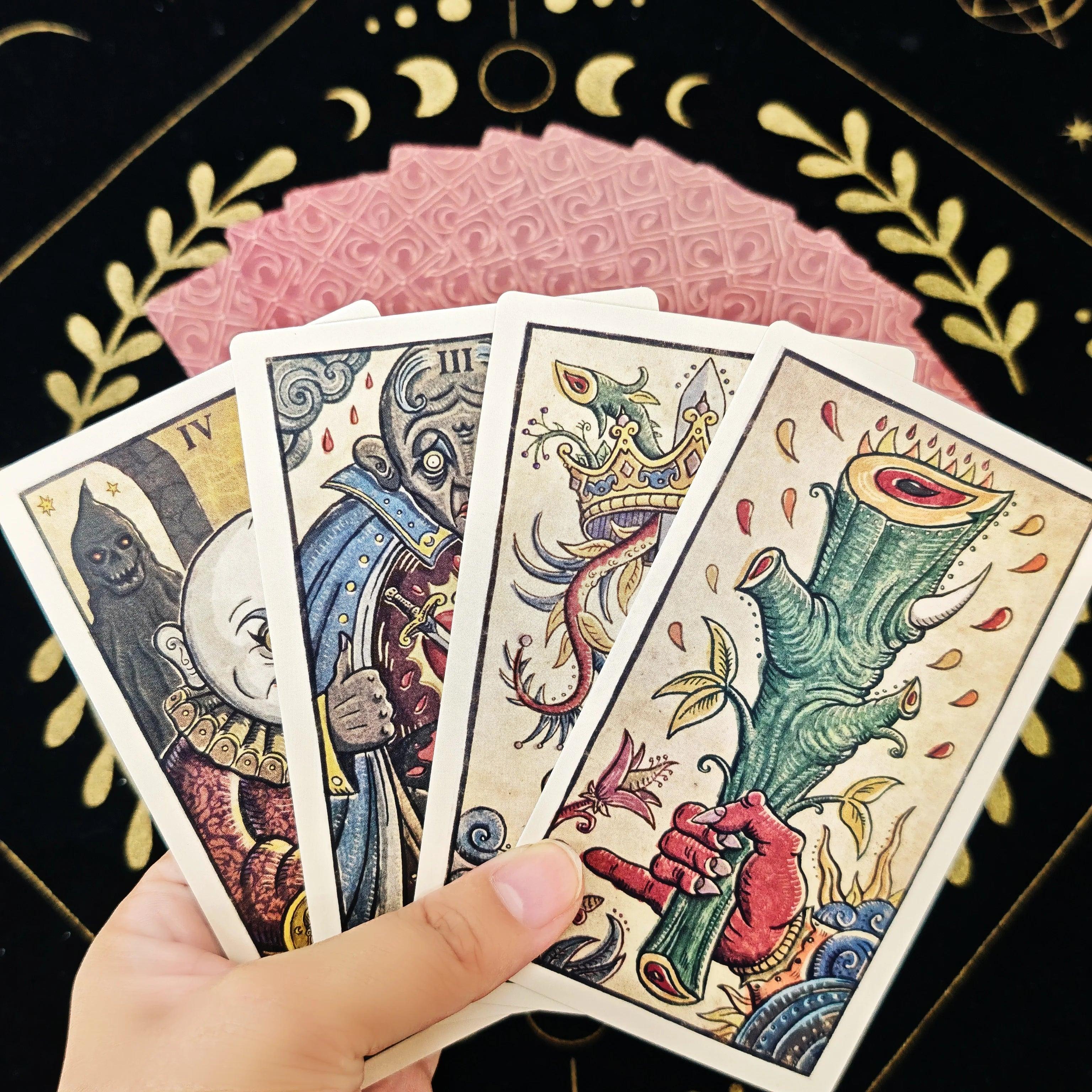 🔥12x7cm Trionfi della Luna Tarot Deck | 78-Card English Edition for Beginner-Friendly Readings