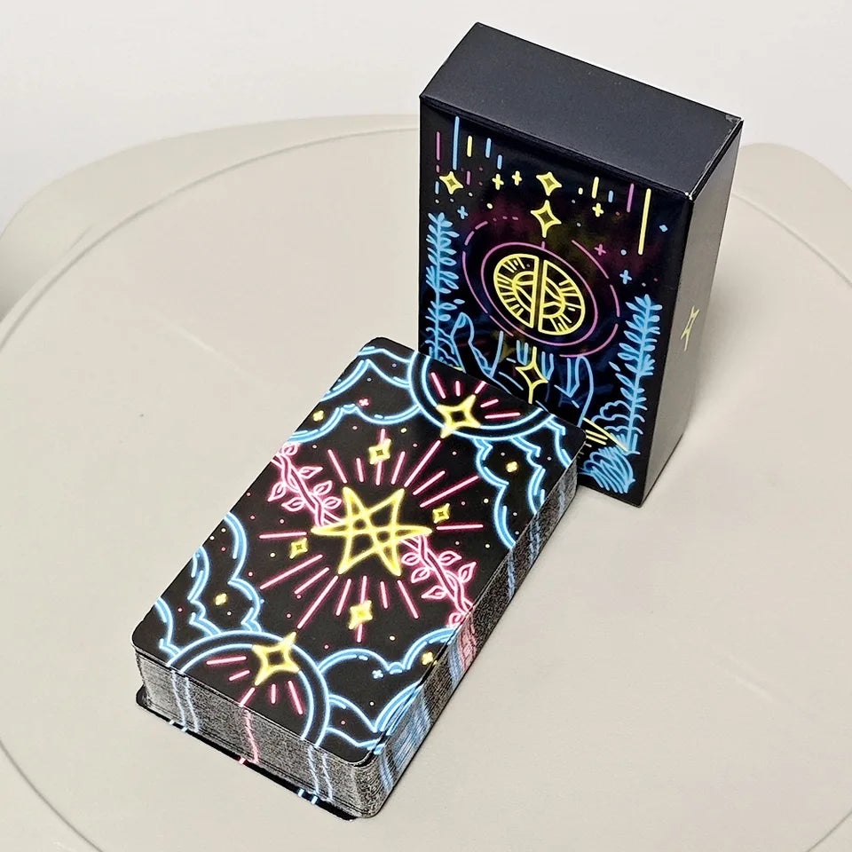 ⚡ Simple Modern Minimalist Neon-Inspired Tarot Deck – 78 Cards Rider-Waite System | For Beginners & Professionals