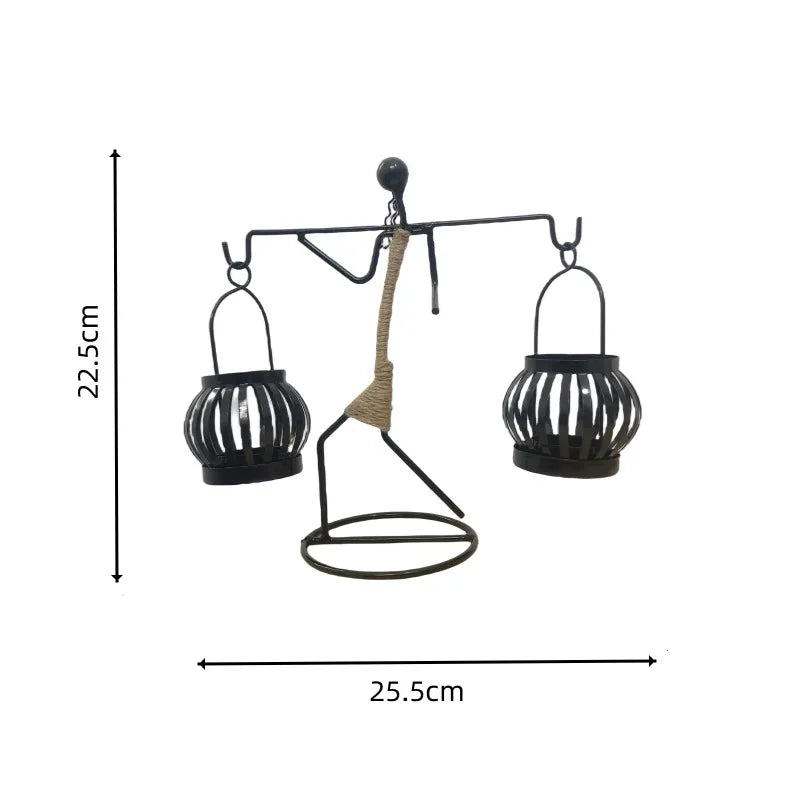 🕯️ Nordic Metal Candlestick – Abstract Character Sculpture Candle Holder | Handmade Figurines for Home Décor & Art Gifts | Free Shipping D