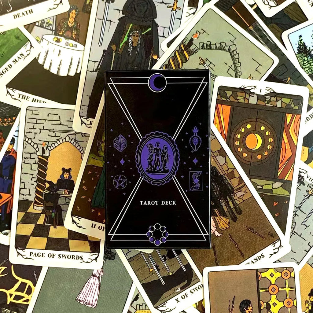 New Tarot Deck 78 Cards – English Edition for Predictive Divination, Family Games & Holiday Gifts