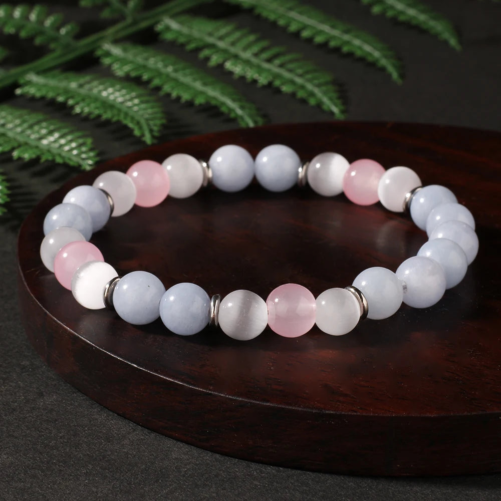 ✨ Elegant Natural Stone Tiger’s Eye Round Bead Bracelet – Four Seasons Striped Colorful Brazalete for Women & Men