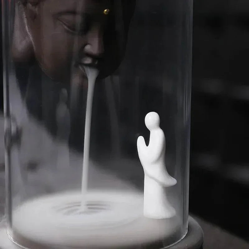 Buddhist Monk Incense Burner – Zen Ceramic Backflow Aromatherapy Holder for Home & Meditation