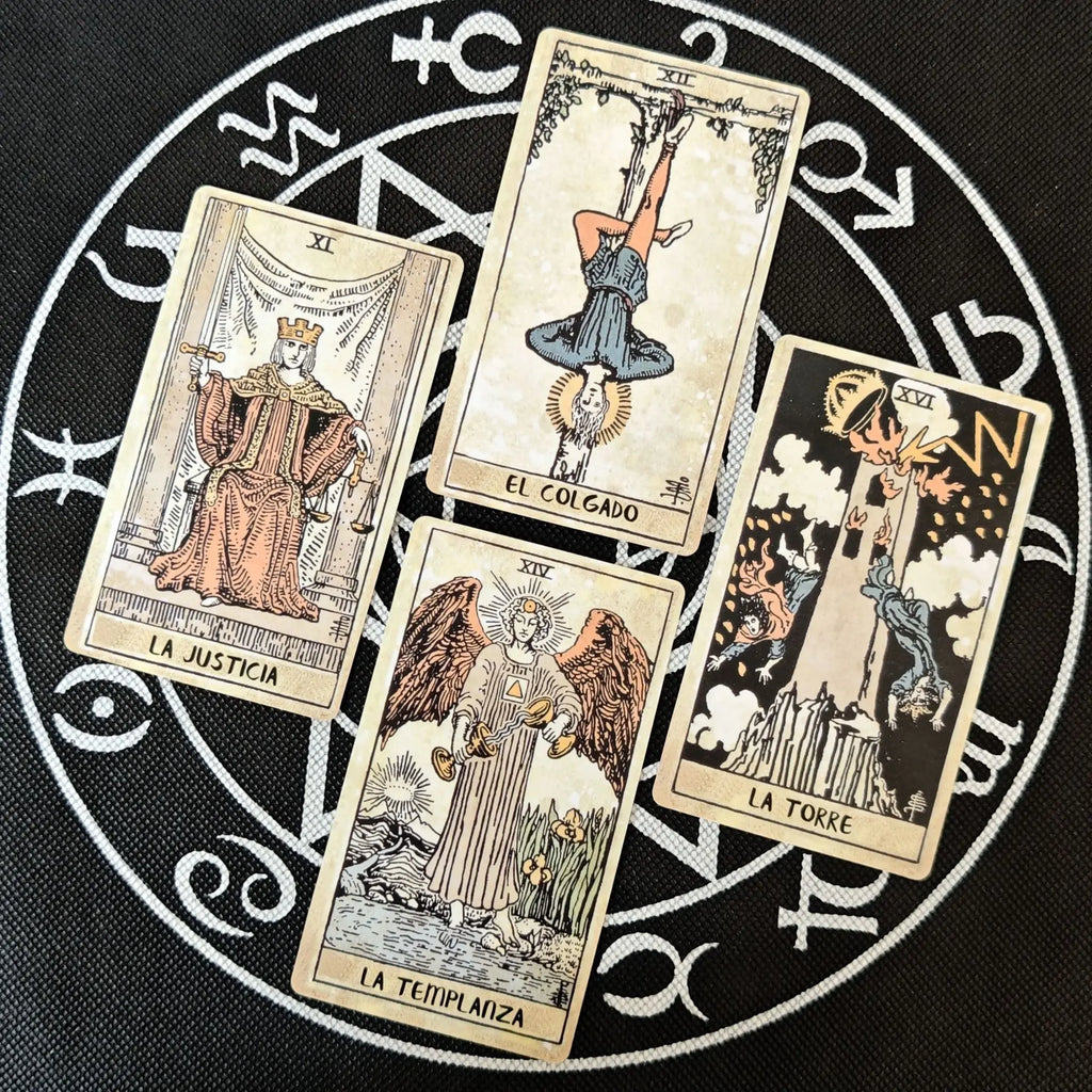 🎴 Tarot Cards Spanish Vintage Tarot Deck Spanish Edition 78pcs﻿ | Suitable for Beginners & Enthusiasts | Birthday Gift & Party Game