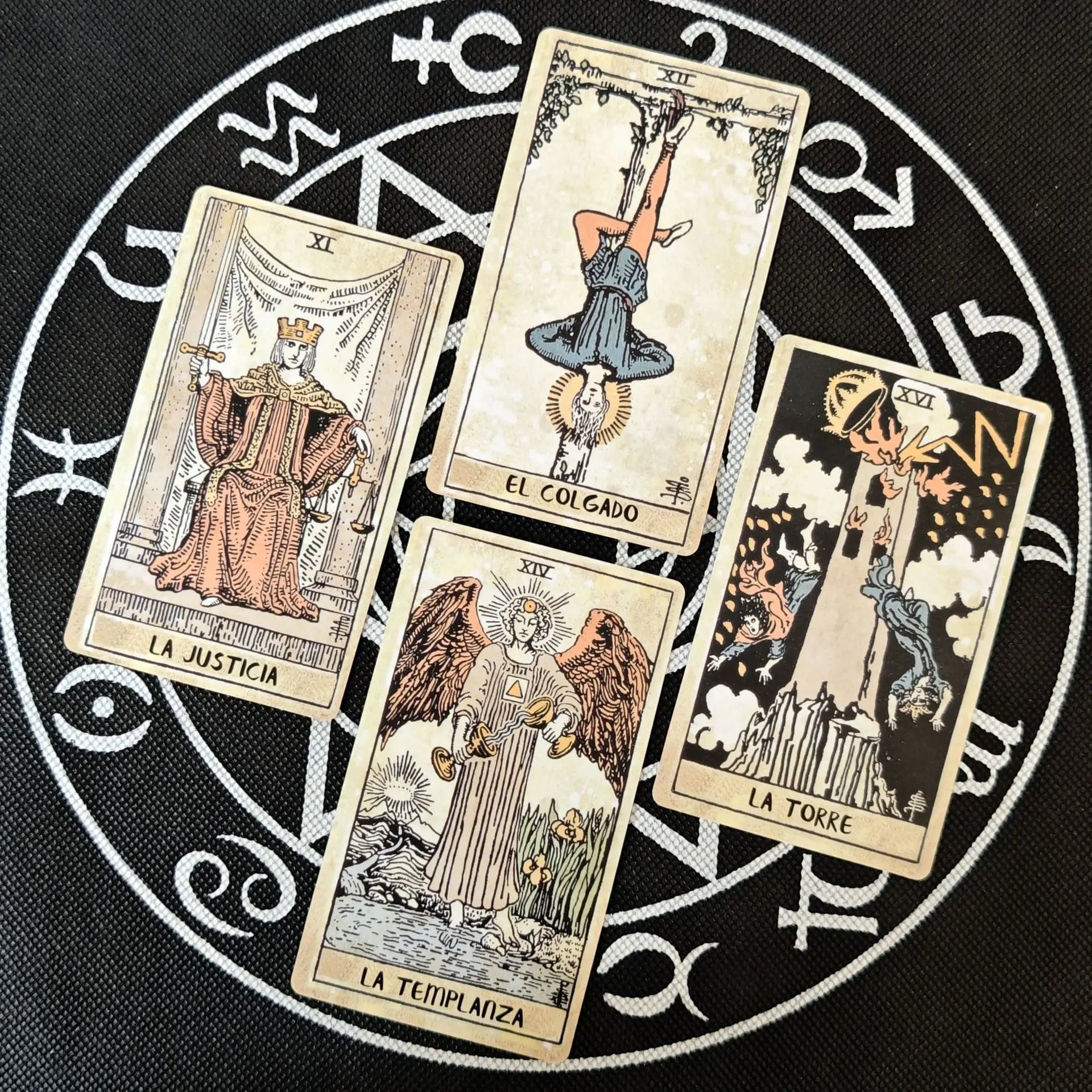 🎴 Tarot Cards Spanish Vintage Tarot Deck Spanish Edition 78pcs﻿ | Suitable for Beginners & Enthusiasts | Birthday Gift & Party Game