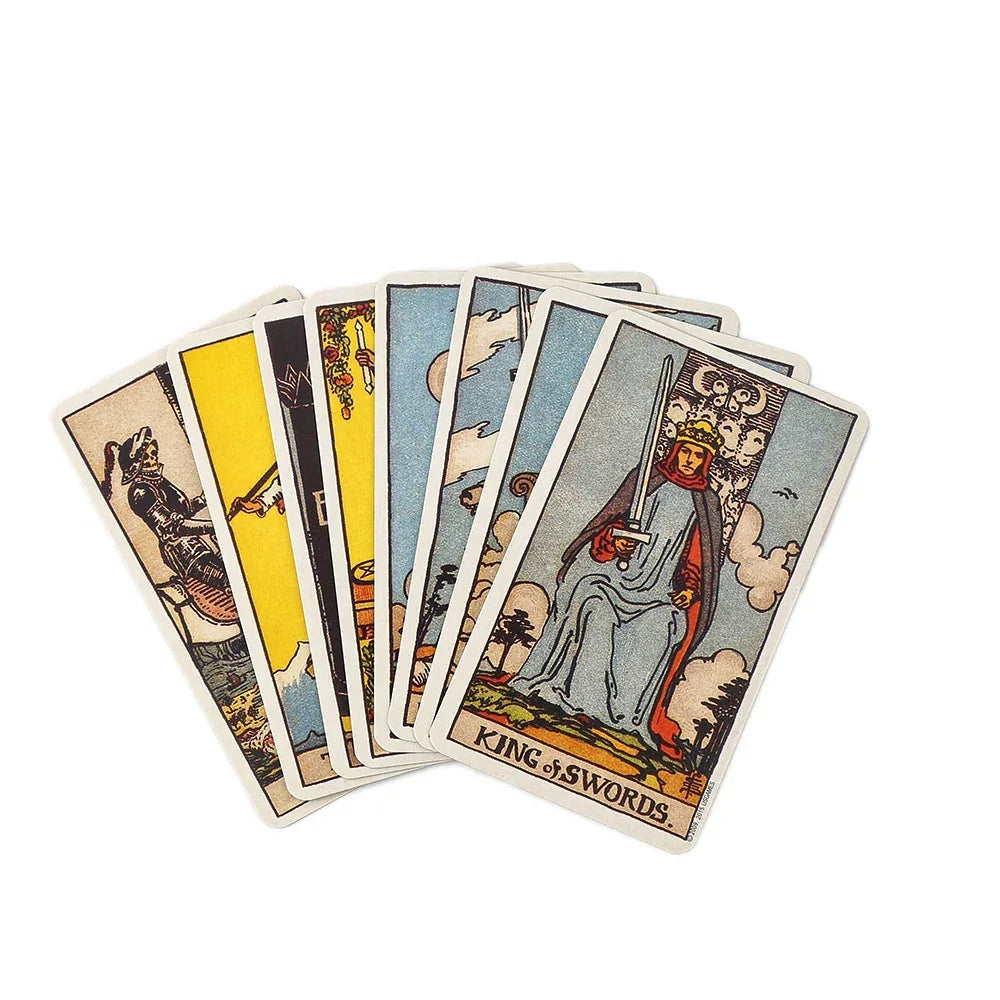 New Hot Tarot Cards – 78-Card Vintage Deck with Green-Plated Edges in Metal Tin Box (10×6 cm) & Paper Manual for Divination Board Games