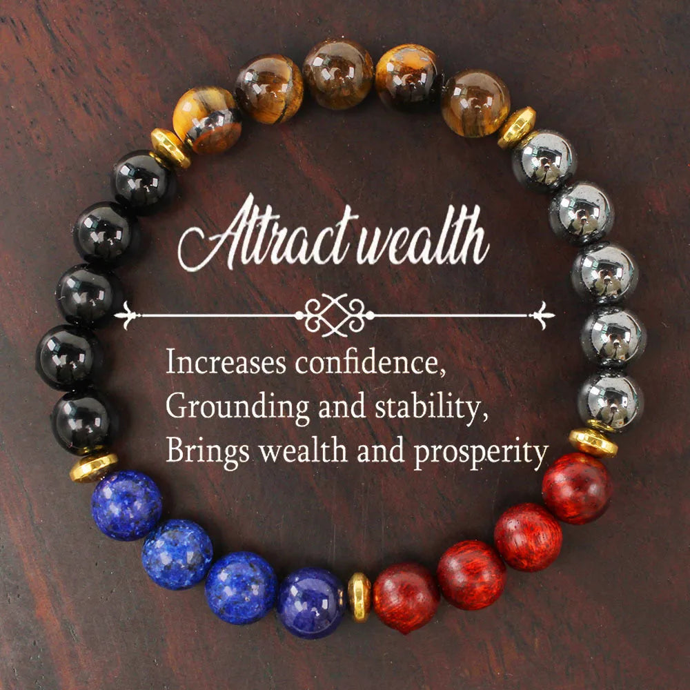 ✨ Natural Tiger Eye Stone Beaded Bracelet – Wealth & Prosperity Energy Jewelry for Men – Perfect Christmas Gift for Boyfriend, Dad, and Uncle