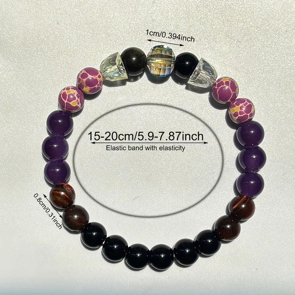 🔥 Red Tiger Eye & Imperial Jasper Bracelet: Homeopathic Energy Balancing for Strength & Stress Relief