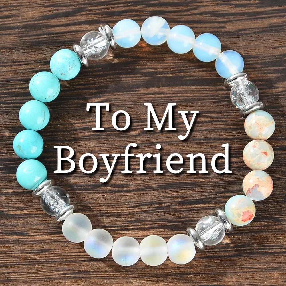 ✨ Natural Crystal Gemstone Bracelet – Meaningful Anniversary Gift for Boyfriends, Perfect for Daily Wear & Special Occasions style J
