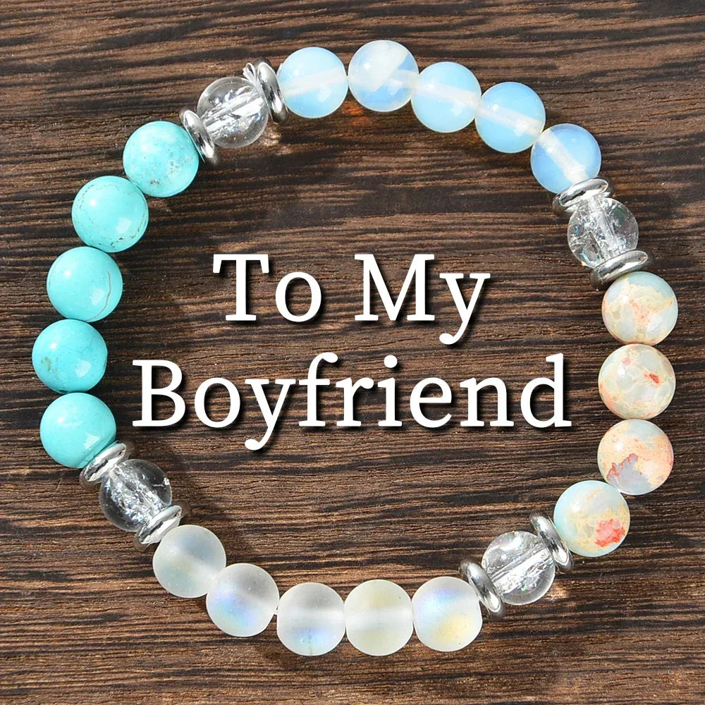 ✨ Natural Crystal Gemstone Bracelet – Meaningful Anniversary Gift for Boyfriends, Perfect for Daily Wear & Special Occasions style J