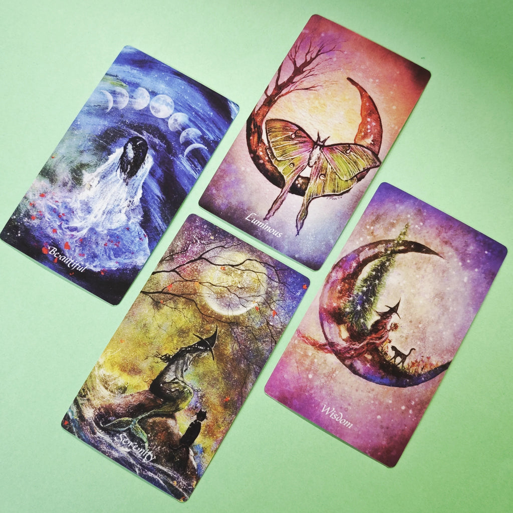 🔥12x7cm Earthly Souls Spirits Oracle Deck | 59 Cards with Folded Guidebook – Dark Edition