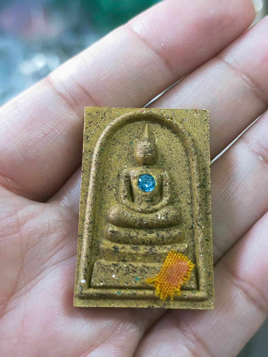 Exquisite Phra Somdej Amulet by Luang Pu Sila Sirijanto – Special Edition with Sky Gem Inlay, Sacred Yantra Backing, and Complete Temple Blessing – 100% Authentic